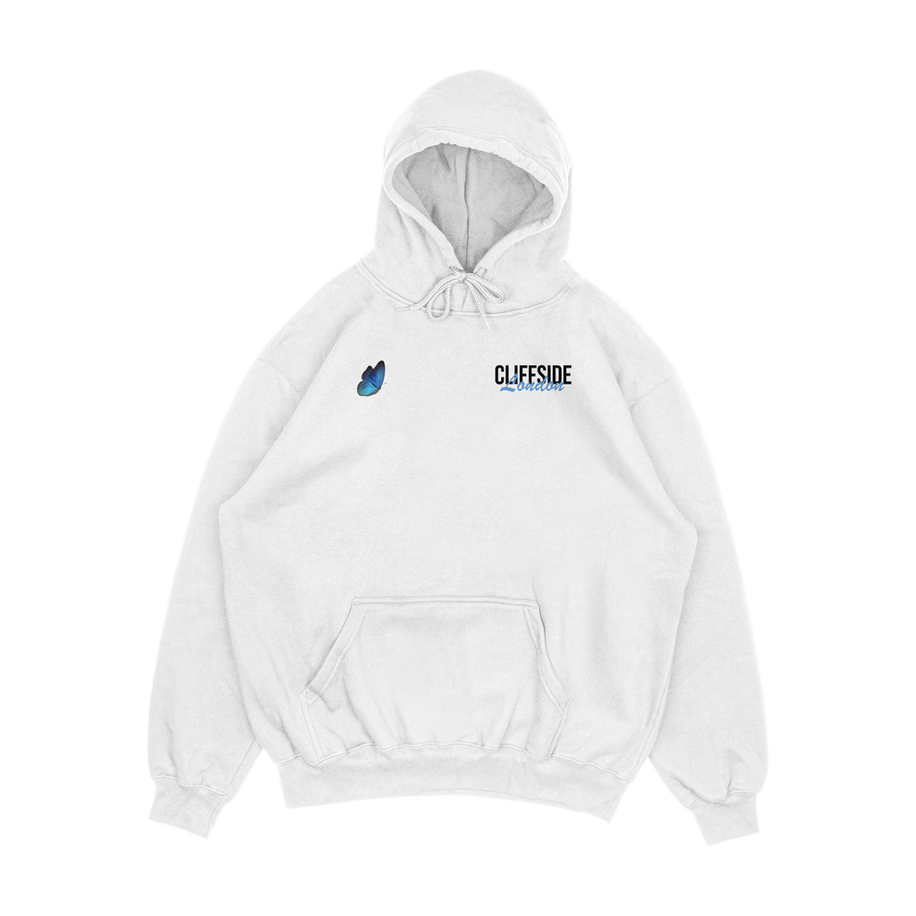 CliffSide Signature Butterfly Hoodie – White