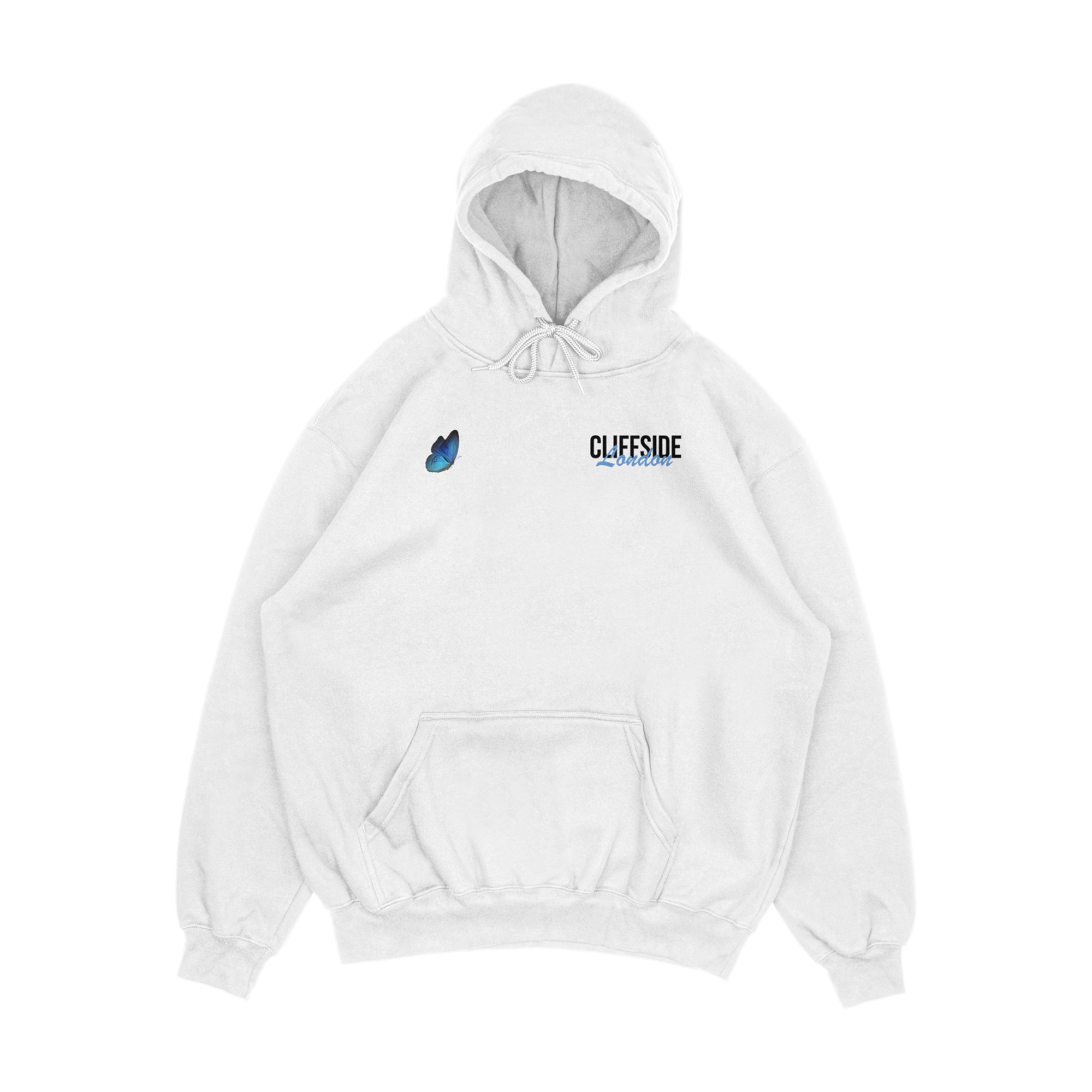 CliffSide Signature Butterfly Hoodie – White