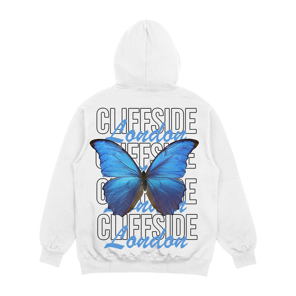 CliffSide Signature Butterfly Hoodie – White