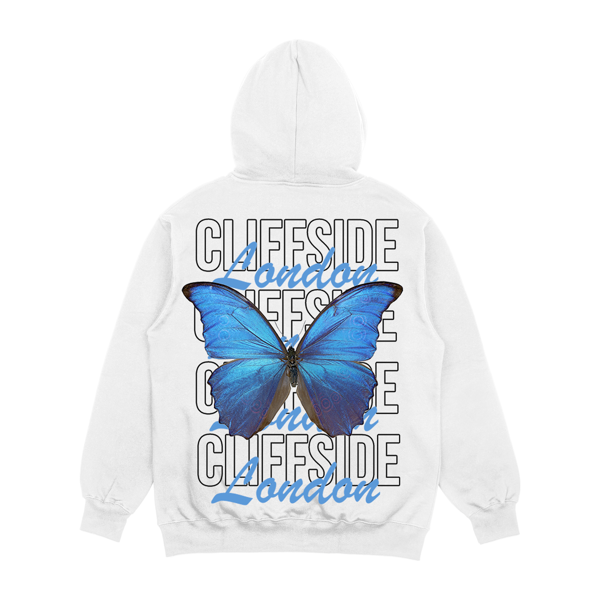CliffSide Signature Butterfly Hoodie – White